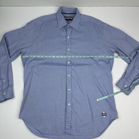 Vilebrequin Men's Blue Long Sleeve Cotton Business Career‎ Work Shirt XXL/C48.25 - Picture 10 of 14